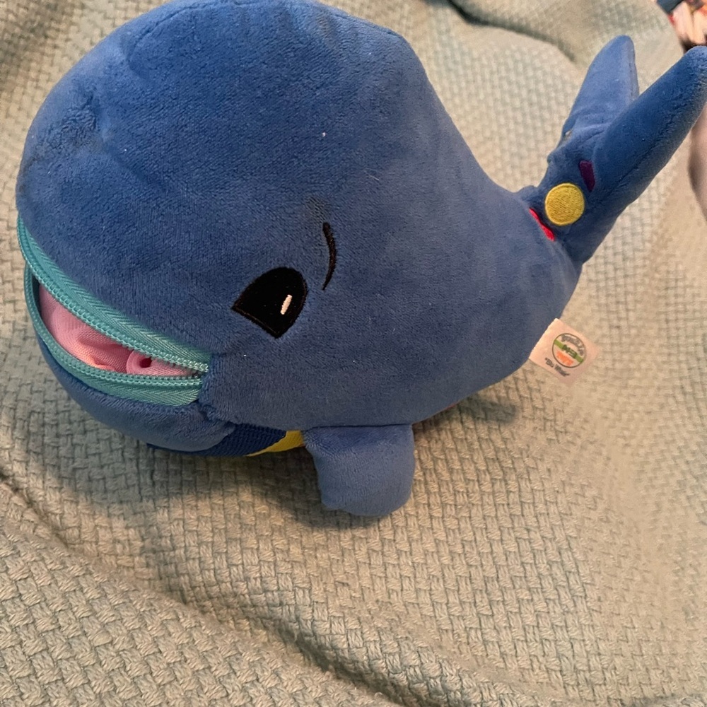Buckle Toys Blu Whale Plush-Developmental Learning Toy, Toddler 12-18 Months Old